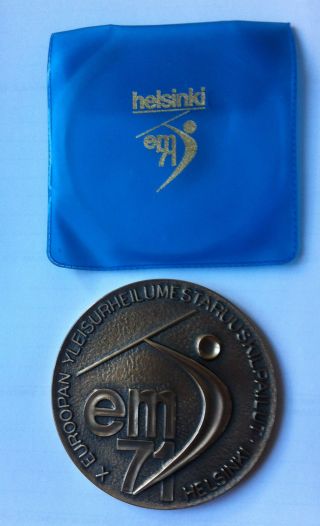 European Athletics Championships Helsinki 1971 participant medal,  box 3