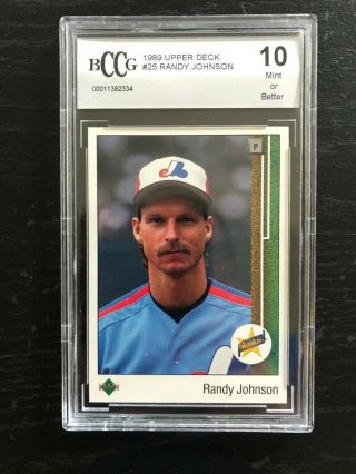 1989 Upper Deck Randy Johnson Hof Rookie Rc Montreal Expos 25 Bccg 10 Gm