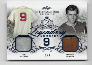 2019 Leaf In The Game Sports Legendary Numbers 9/9 Williams Maurice Richard