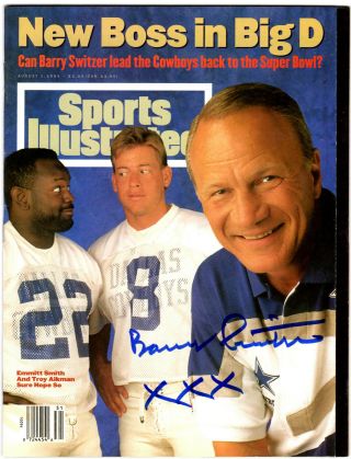 8/1/94 Sports Illustrated Dallas Cowboys Autograph Signed Barry Switzer Xxx