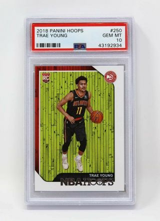2018 Panini Hoops Trae Young Rc Rookie 250 Hawks Psa 10 Gem