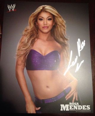 Rosa Mendes Wwe Signed 8x10 Photo Promo Total Divas Sexy