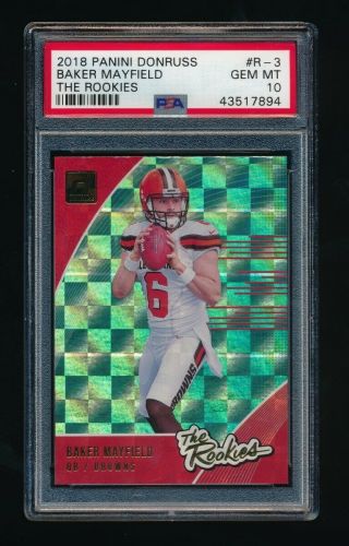 Psa 10 Baker Mayfield 2018 Donruss The Elite Series Rookies Rc Cleveland Browns