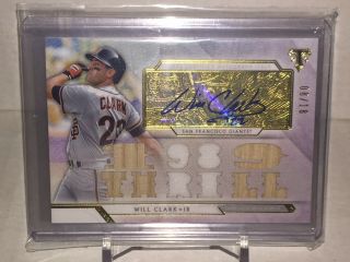 2018 Topps Triple Threads Autograph Relic Will Clark Sp Ssp /18 Wow Hot Giants