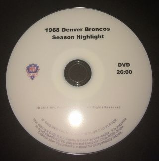 1968 Denver Broncos Afl Highlights Dvd Nfl Films