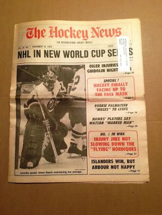 The Hockey News,  Nov 19,  1976,  Vol 30 No 7,  40p: Resch On Cover,  World Cup