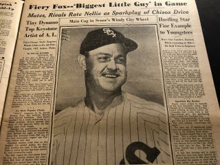 1959 Sporting News Chicago White Sox Nellie Fox Detroit Tigers Ty Cobb Hall Fame