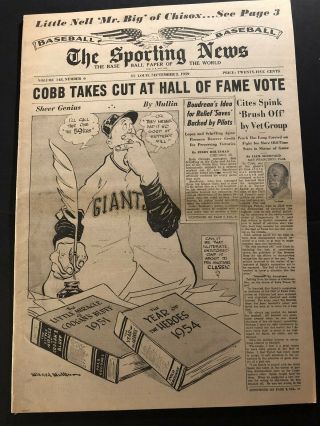 1959 Sporting News CHICAGO White Sox NELLIE FOX Detroit TIGERS TY COBB Hall Fame 2