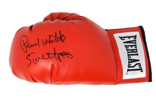 Pernell Whitaker Signed Everlast Red Boxing Glove W/sweet Pea - Schwartz