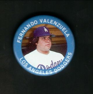 Fernando Valenzuela - - Los Angeles Dodgers - - 1985 Fun Foods Pin