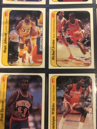 1986 - 87 Fleer Basketball Complete Sticker Set With Jordan