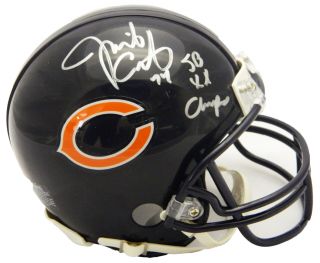 Jim Covert Signed Chicago Bears Riddell Mini Helmet W/sb Xx Champs - Schwartz