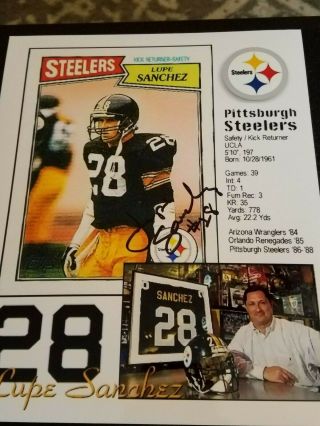 Lupe Sanchez Autographed 8x10 Photo - Pittsburgh Steelers