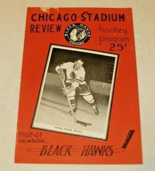 1960 - 61 Season Champions Chicago Black Hawks Vs Detroit Red Wings Program