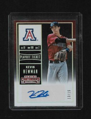 2015 Contenders Kevin Newman Rc Playoff Ticket Auto D 13/15 - Pittsburgh Pirates