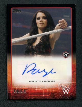 2015 Topps Wwe Wrestling Paige Rc Rookie Signed Auto