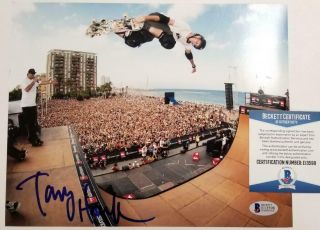 Tony Hawk Signed 8x10 Photo Autograph Skateboard Legend Beckett Bas