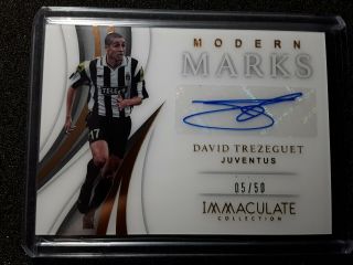2018 - 19 Immaculate Soccer Bronze Modern Marks David Trezeguet Auto /50 Juventus
