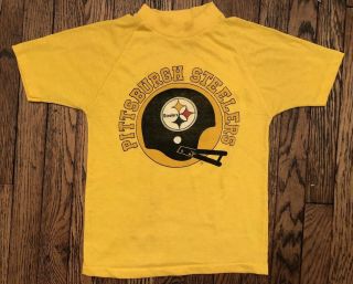 Vintage 80s Nfl Pittsburgh Steelers Throwback T - Shirt Youth M Jersey 50/50 Kids