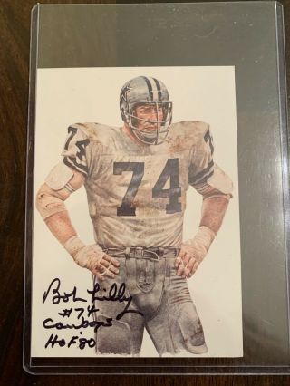 Bob Lilly Dallas Cowboys Football Hall Of Fame Signature Autograph