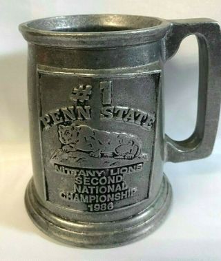 Penn State 1986 Championship Pewter Cast Mug From Cast Craft In Columbia,  Pa.