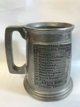 Penn State 1986 Championship Pewter Cast Mug from Cast Craft in Columbia,  Pa. 7