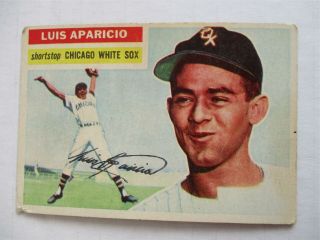 1956 Topps Baseball Card 292 Luis Aparicio Chicago White Sox Shortstop Rookie