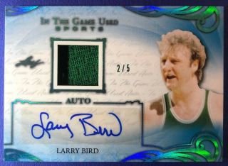Larry Bird 2019 Leaf Itg Game Patch Auto 2/5 Signature Materials Celtics