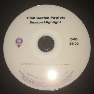 1968 Boston Patriots Afl Highlights Dvd Nfl Films