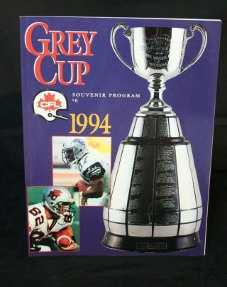 1994 Bc Lions Baltimore Football Club Cfl Grey Cup Game Program