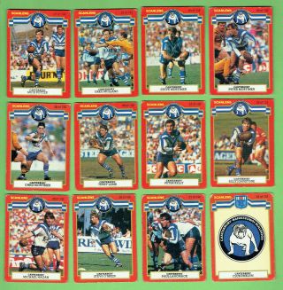 D496.  1986 Canterbury Bulldogs Scanlens Rugby League Cards
