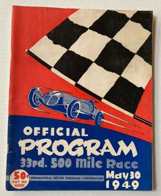 Vintage 1949 Indianapolis Motor Speedway 500 Program & Starting Position Handout