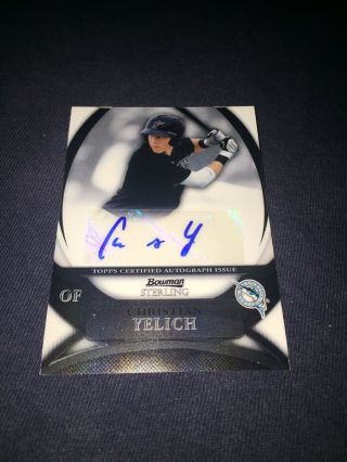 2010 Bowman Sterling Christian Yelich Auto Autograph Marlins Brewers
