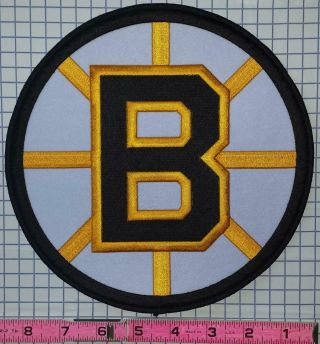1 Huge Boston Bruins Front Black Jersey Crest Emblem 8.  5 Inch Patch
