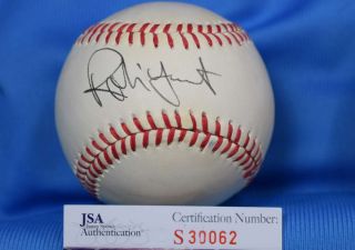 Robin Yount Jsa Hand Signed American League Autograph Baseball