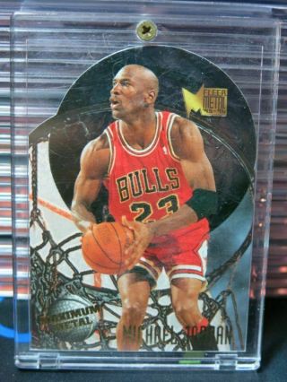 1995 - 96 Fleer Metal Michael Jordan Maximum Metal Die Cut 4 Bulls Bb