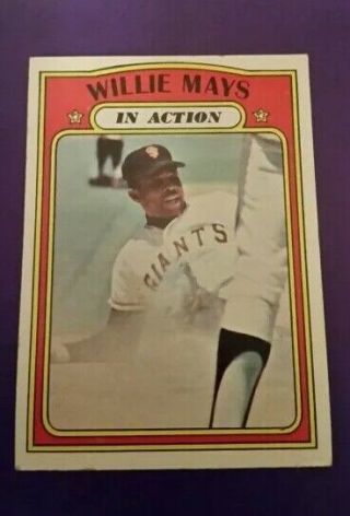 1972 Topps Willie Mays In Action Ia 50 Ex San Francisco Giants