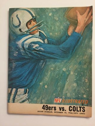 1966 San Francisco 49ers Vs Baltimore Colts Football Program Nfl Kezar