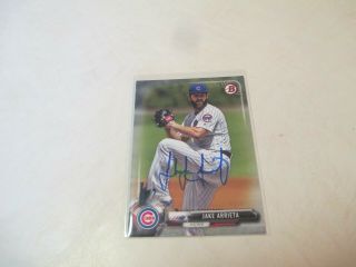 2017 Topps Jake Arrieta Chicago Cubs Hand Signed Autographed Card W /