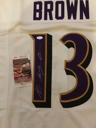 John Brown Autographed Signed Jersey Baltimore Ravens JSA 2