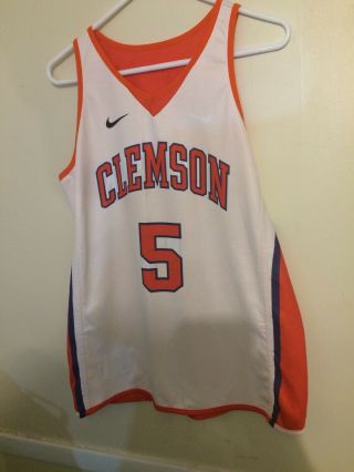 Vintage Nike Clemson Tigers Reversible 5 Basketball Jersey Size M Home Away Euc