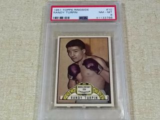 1951 Topps Ringside Boxing Card 10 Randy Turpin Psa 8