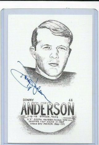 Donny Anderson Signed Green Bay Packers 4 X 6 Postcard Auto
