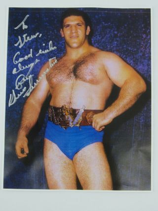 Signed Bruno Sammartino Professional Wrestler Photo