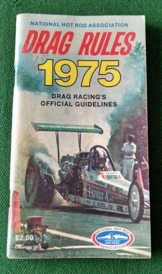 Vintage 1975 National Hot Rod Association Nhra Official Drag Racing Rule Book