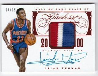 Isiah Thomas 2013 - 14 Flawless Signed Auto Game Jersey Patch Pistons 4/15
