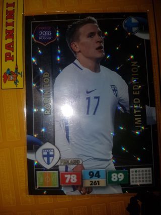 Panini Adrenalyn Xl Road To World Cup 2018 Limited Edition Robin Lod Finland Le