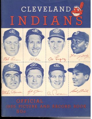 1955 Cleveland Indians Official Picture Record Book Sketchbook Yearbook