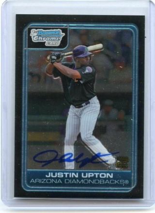 Justin Upton Angels 2006 Bowman Chrome Bc223 Rookie Card Auto Signed Nm - Mt Qty