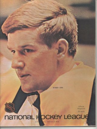1970 Chicago Blackhawks Nhl Program W/ Bobby Orr - Vs Boston Bruins